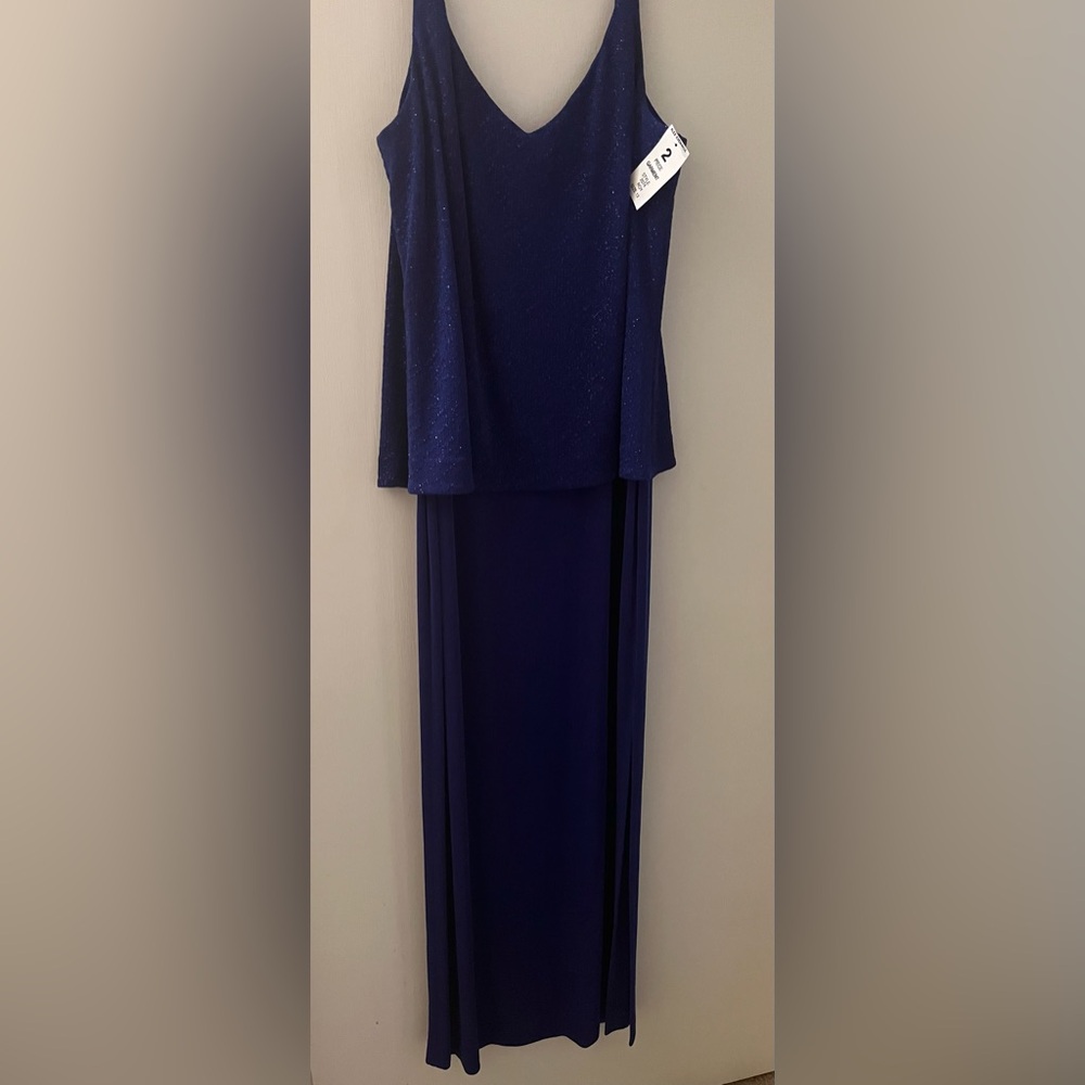 Alex Evenings Women’s Royal Blue Full Length Evening Gown, Size 12, NWT
